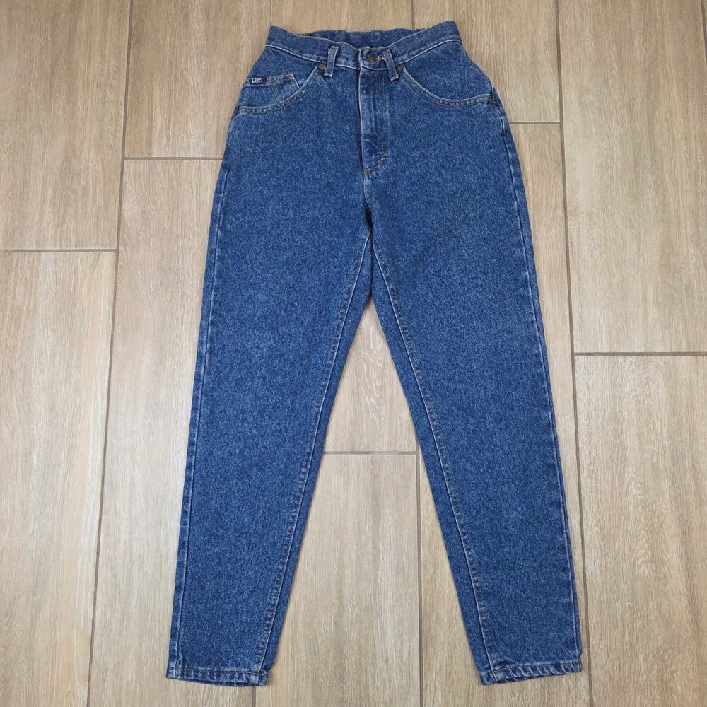 Vintage Lee Riders Jeans Womens 7 Petite High Rise Tapered Mom USA 90s Denim